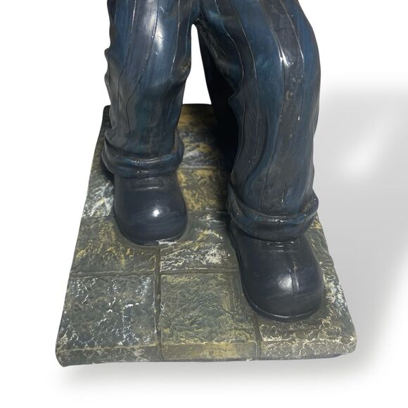 RARE Vintage Servant Waiter Figurine Wine Bottle Holder Stand Ceramic Statue - Picture 10 of 11